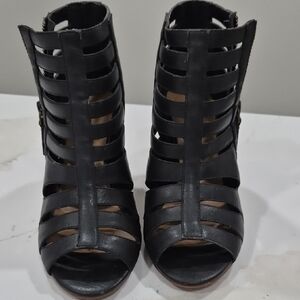 Crown Vintage Black Strappy Heels